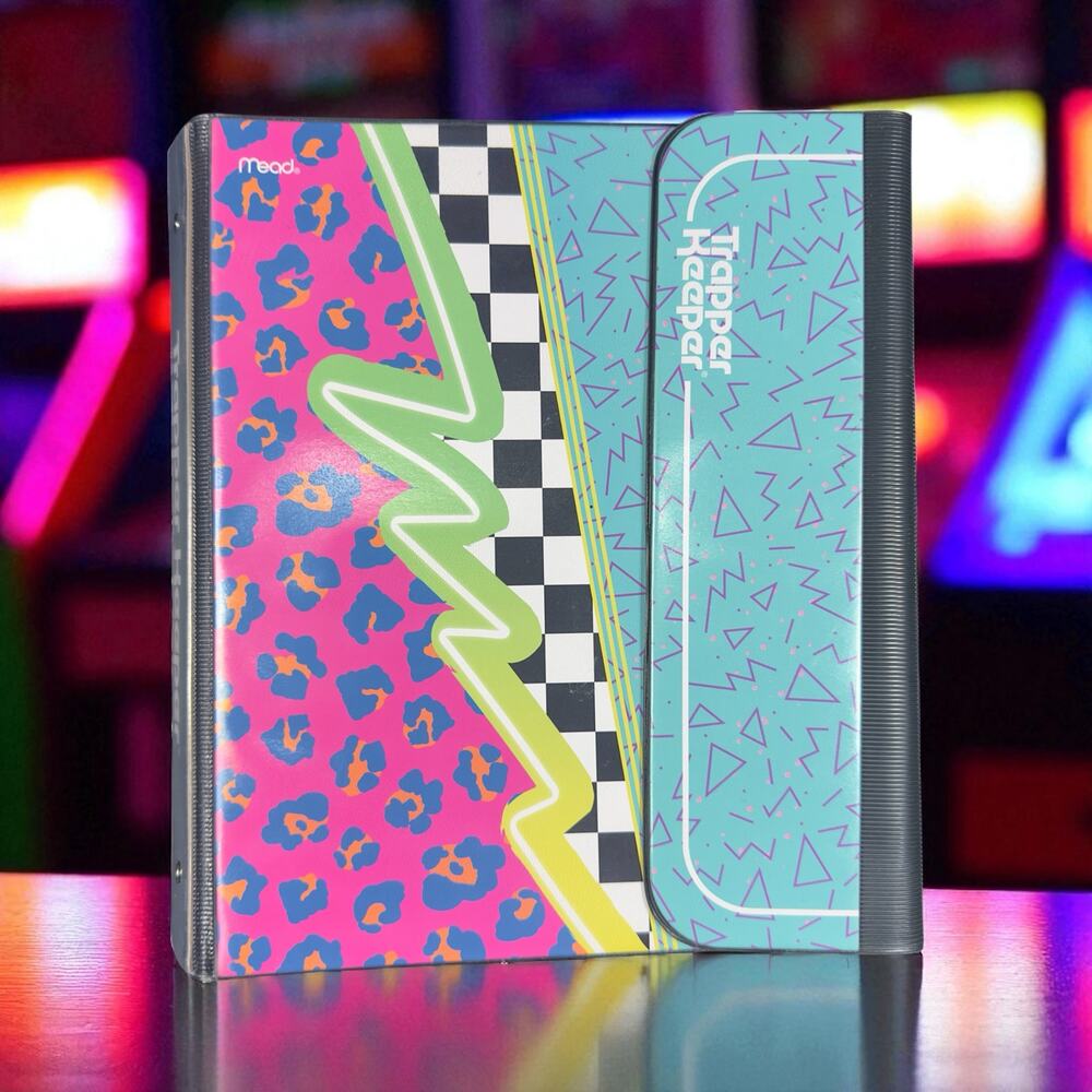 Mead Trapper Keeper Retro Abstract 80s 90s Geometric Neon Binder 2022 Edition